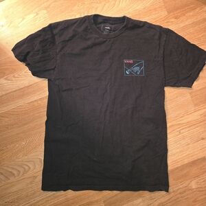 Vans Black Tee with Blue and Red Graphic